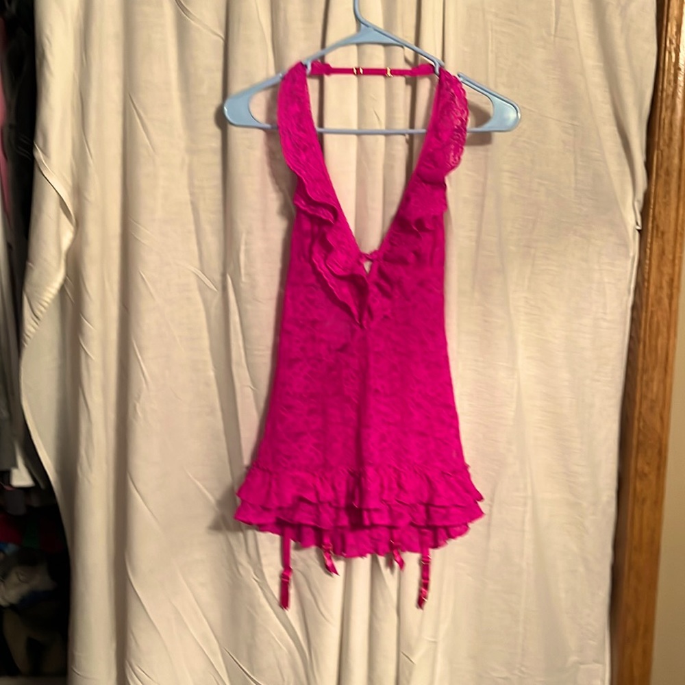 Victoria Secret HOT pink or Magenta lace chemise